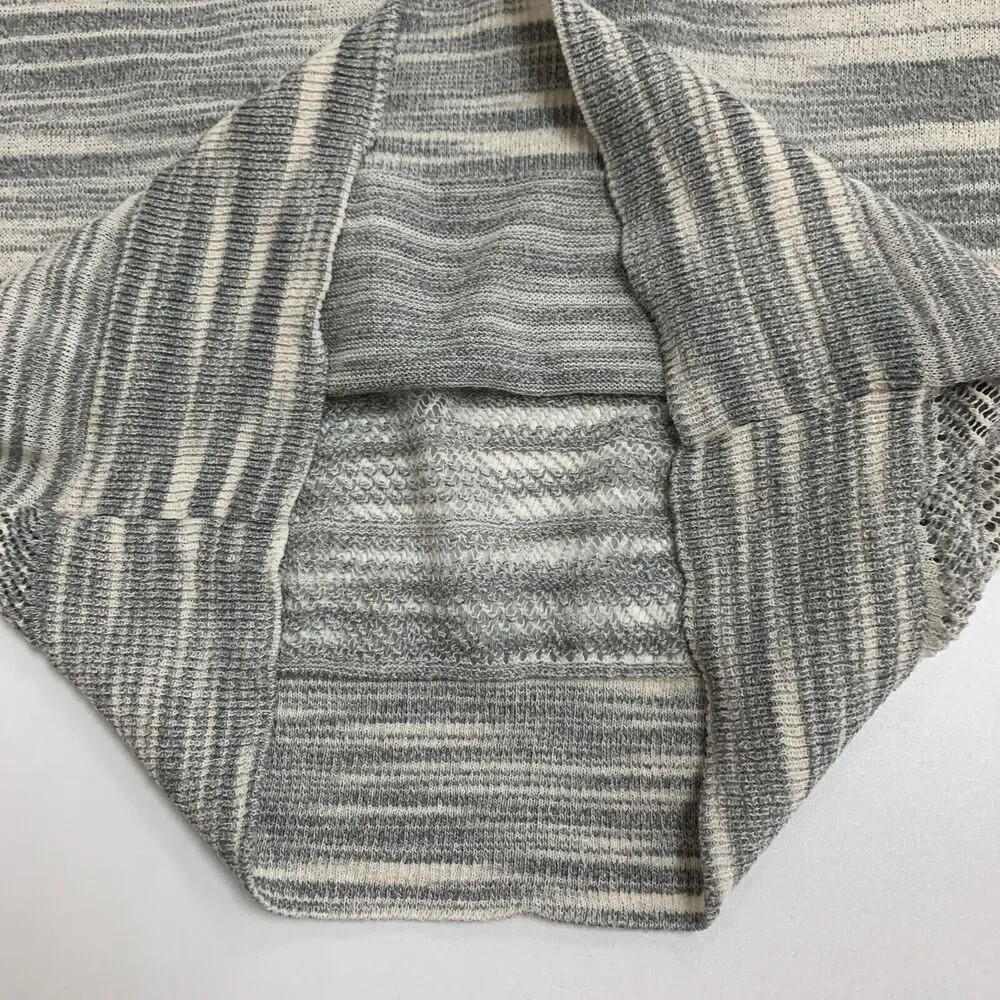 Moth Sweater Womens L Large Gray V Neck Knit Stripe Long Sleeve Anthropologie